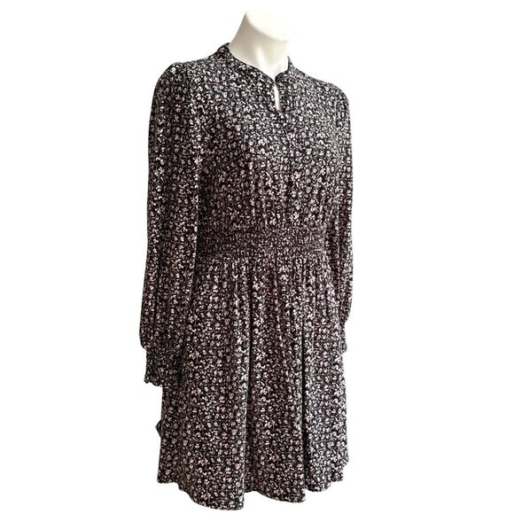 Boden Smocked Jersey Shirt Dress, Floral Pattern Women's Size 10R - Picture 4 of 11